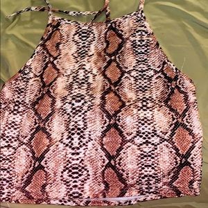 Snakeskin halter top